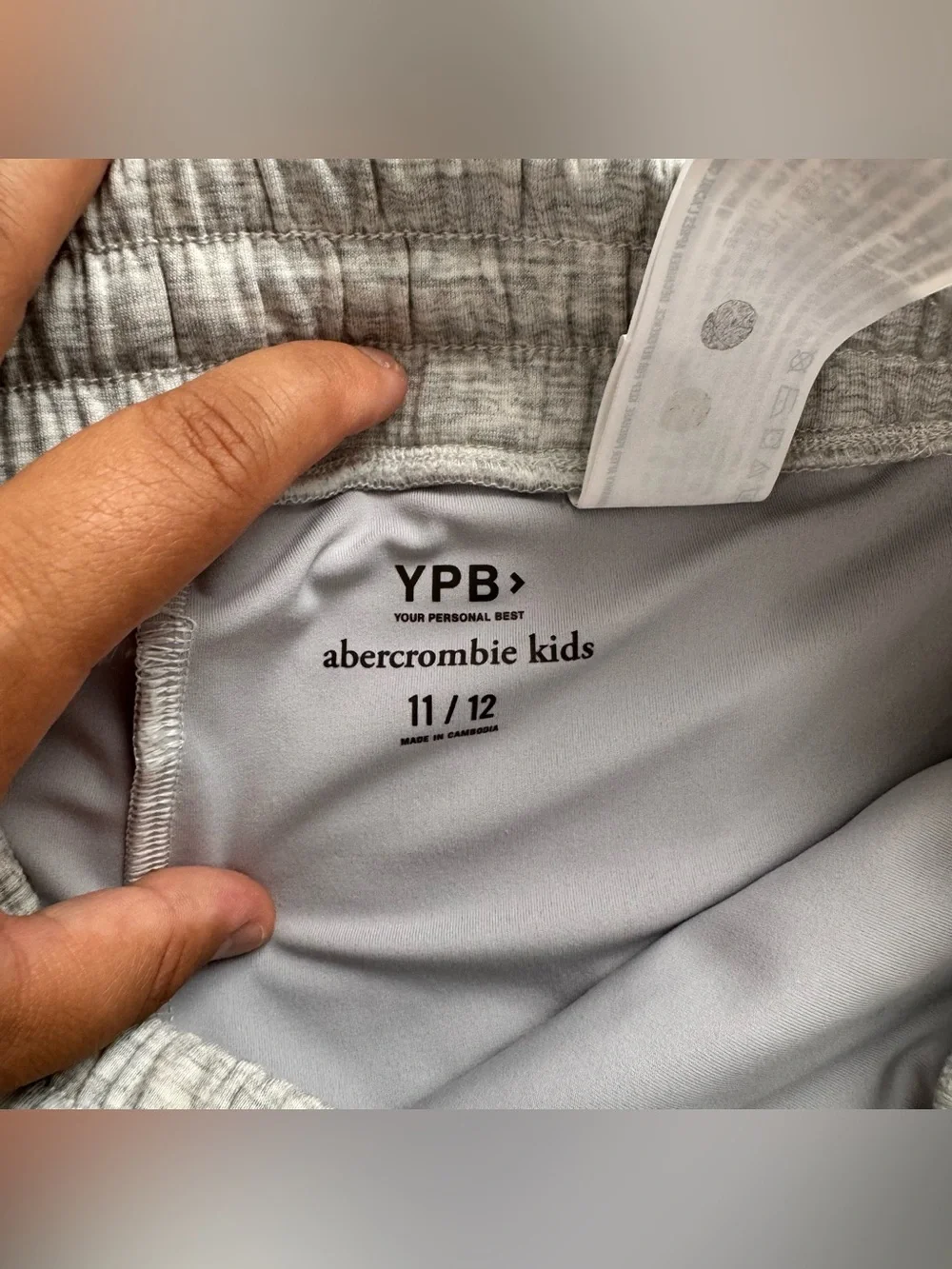 Abercrombie Kids YPB Heather Gray Sweat Skort with Drawstring